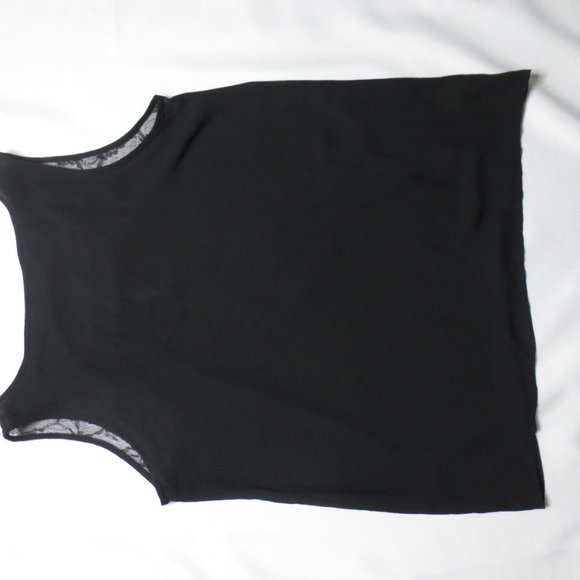 4/$14 LOFT womens BLACK tank LACE dressy CASUAL tie LOOSE FIT size XS - Picture 7 of 7